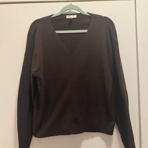 H&M Chocolate V-Neck Sweater